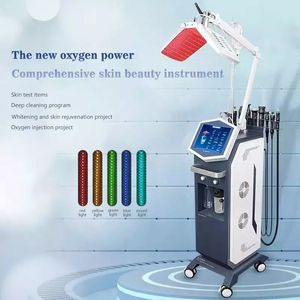 Новейший 13 в 1 кислородный струйный пилинг, водный аква-аппарат для лица, чистая кислородная маска, RF-ультразвуковая микродермабразия, машина PDT