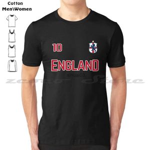 メンズTシャツイングランドサッカーサッカーデザインナショナルシールドTシャツ100％コットン快適な高品質のサッカーパパサッカーママサッカー