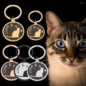 Собачья бирка, персонализированная идентификационная бирка для домашних животных и кошек, индивидуальная внутренняя табличка с именем, украшение для ошейника, домашнее ожерелье с котенком, поставки