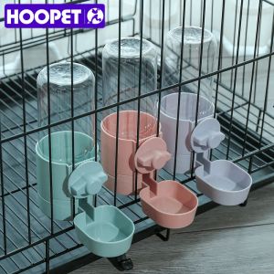 Alimentadores Hoopet Cão Pendurado Garrafa Plástico Hamster Bebedor Pet Água Alimentador de Alimentos Guiné Coelho Automático Beber Fonte Tigela de Gato