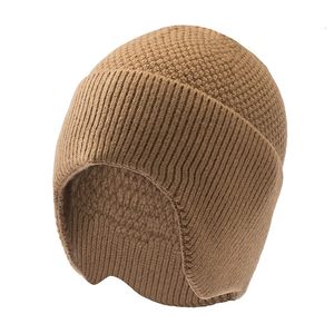 Goccia di alta qualità maschio inverno sci spesso caldo berretti di pelliccia adulto Hiphop Skullies grande testa uomo Plus Size cappello lavorato a maglia 240123