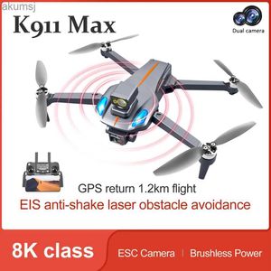 Drony K911MAX Drone GPS 8K Profesjonalny podwójny aparat HD 360 Unikanie przeszkód bezszczotkowe silnik EIS Quadcopter Fotografia lotnicza YQ240129