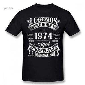 メンズTシャツ50歳の誕生日ヴィンテージレジェンド1974年生まれ50歳のTシャツストリートショートウェアギフト夏のスタイルTシャツメンズ衣類