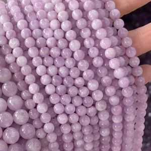 Pulseira atacado natural a ++ 66.5mm kunzite suave redondo contas soltas para fazer jóias diy pulseiras colar frete grátis mikubeads