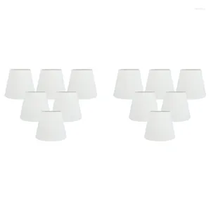 Conjunto de lustres de 12 clipes de pano de tecido branco em lâmpadas de lustre substituição para decoração de casa de parede E14