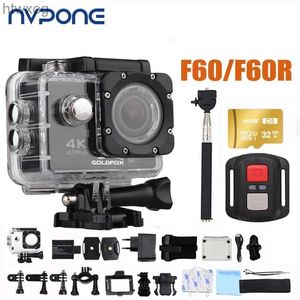 Sport-Action-Videokameras F60/F60R 16MP 4K Wifi Action-Kamera 170D Weitwinkelobjektiv 30M Unterwasser 1080P HD-Kamera Go Wasserdicht Pro Sport DV Fahrradhelm-Kamera YQ240129