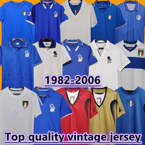 82 Italysクラシックレトロサッカージャージ90 94 98 R.Baggio Maldini Totti Del Piero Piro Inzaghi Cannavaro Materazzi Nesta Buffon 00 06トップレトロフットバルシャツ