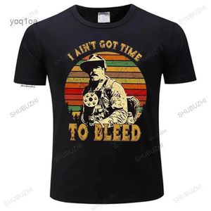 Homens camisetas Masculino Preto Camisetas Blain Predator Eu não tenho tempo para sangrar Vintage Homens Preto Algodão Cool Casual Orgulho Camiseta Moda Tshirt