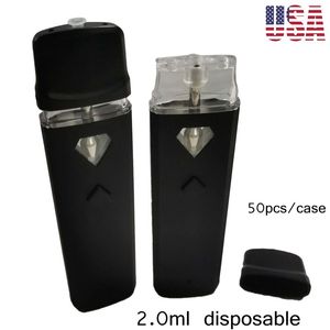 USA Stock 2.0ml Penna Vape usa e getta vuota 320mah Batteria ricaricabile Kit statore olio denso Dispositivo Penne vaporizzatore da 2 grammi Vendita diretta in fabbrica