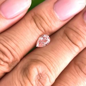 Lose Diamanten, 1,19 ct, HPHT, im Labor gezüchteter Diamant, SI1, Fancy-Edelstein in intensiver rosa Farbe, Birnenform, IGI-zertifizierter glänzender Stein