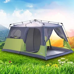 Tendas e abrigos de dupla camada anti-chuva praia multijogador barraca de acampamento ao ar livre com grande espaço 2 quartos automático 4-5-8 pessoas