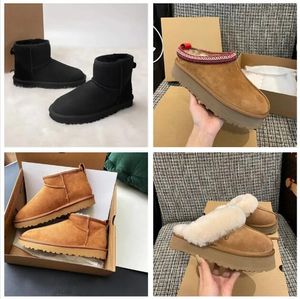 Designer Slides tofflor Womens Tasmams Fur Slides Classic Mustard Seed Ultras Mini Platform Boot Slip-ons Les Petites Suede Wool Seal Winter Designers Boasties