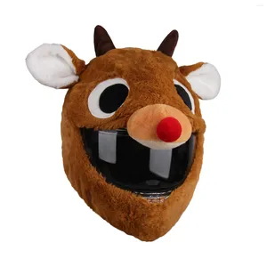 Motorcycle Helmets Helmet Cover Reindeer Shaped Plush Eye Catching Style Adorable Cutie Increase Riding Fun Universal Motorbike Funny