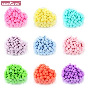 Perline 500 pezzi 9mm perline rotonde in silicone Perle Massaggiagengive in silicone Gioielli fai da te Creazione di prodotti per bambini Perline per dentizione in silicone