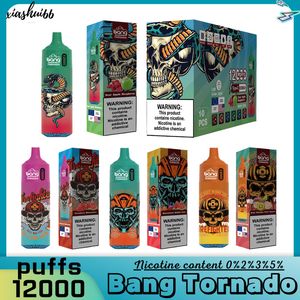 BANG TORNADO 12000 PUFF12Kセット大型蒸気装置の使い捨て蒸気吸引電子タバコネットコイルLEDランプ充電式バッテリー0％2％3％5％.BANG BOX 12Kパフ