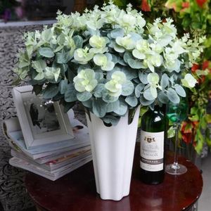 16 teste bouquet di eucalipto rami di albero seta foglie artificiali decorazione della casa decorazione floreale fai da te pianta ghirlanda di foglie finte G298V