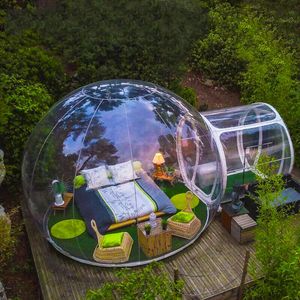 Tenda iglu inflável mais popular por atacado, cúpula transparente de 360 ° com ventilador de ar, acampamento ao ar livre, produto, evento publicitário