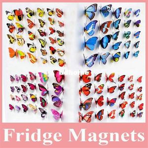 Vendi 100 pezzi / lotto Bellissimo magnete decorativo a farfalla artificiale per la decorazione del frigorifero Magnete a farfalla per Decoraion251D