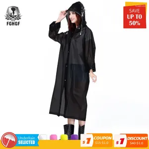 Raincoats FGHGF Fashion EVA Women Raincoat Thickened Waterproof Rain Coat Clear Transparent Camping Rainwear Suit
