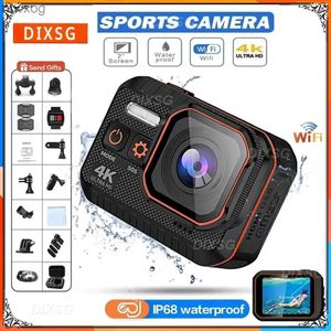 Videocamere per azioni sportive DIXSG Videocamera sportiva 4K 60FPS Wifi Telecomando 30 m Impermeabile 170 Videocamera grandangolare di movimento Dash Cam Action Cameras Pro YQ240129