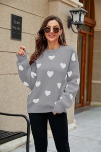 Roupas femininas de grife inverno novo dia dos namorados amor manga curta batwing malha pulôver malhas femininas grande camisola solta impressão blusas femininas yryn