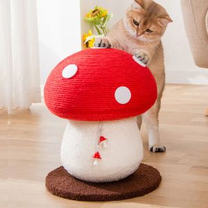 スクラッチャーキノコの猫のグラブプレート、小さな猫の登山フレーム、スクラッチ抵抗性、耐摩耗性のサイザルヘンプロープ猫用品