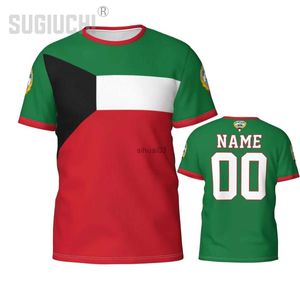 Herr t-shirts Anpassat namn nummer kuwait flagga emblem 3d t-shirts för män kvinnor tees jersey lag kläder fotboll fans present t shirt t shirt