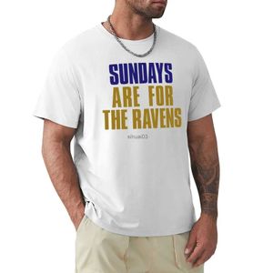 Camisetas masculinas Os domingos são para The Ravens Baltimore Football T-shirt moda coreana para um menino camisetas gráficas masculinas grandes e altas
