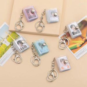 Keychains 16 Mini Small Po Keyring 1 2 Inch ID Instant Pictures Interstitial Storage Card Book Keychain Lover Time Memory Gift