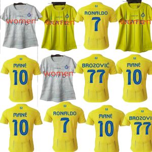 Al Nassr FC Fußballtrikots Ronaldo 2023 2024 Heim Gelb Auswärts 23 24 CR7 Gonzalo Martinez Talisca Ghislain Konan Vincent Aboubakar Damen Fußballtrikot Al-Nassr FC