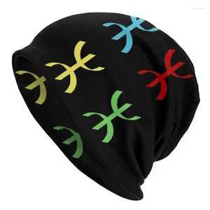 Berets kolorowy Amazigh Berber Tifinagh Tifinagh Bluchy Beanie Hats Men Men Kabyle Imazighen Hippie Knitting Skullies czapka czapka na zewnątrz narciarstwo na zewnątrz