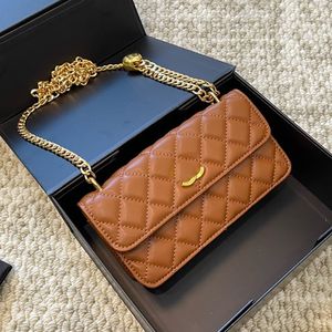 18CM Flap Woc Mini Women Shoulder Bag Gold Hardware Love Chain Luxury Handbag Crossbody Leather Diamond Lattice Designer Wallet Vintage Evening Clutch Coin Purse