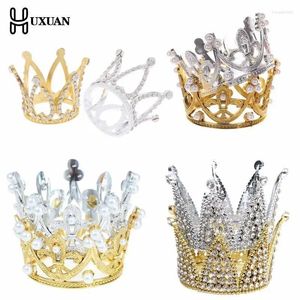 Cake Tools Mini Crown Decoration Princess Topper Pearl Tiara Children Hair Ornaments For Wedding Birthday Party