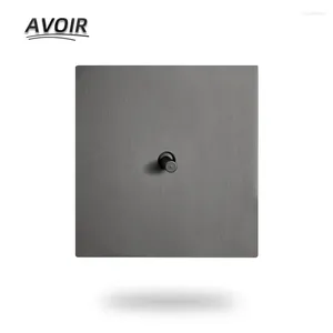 Smart Home Control Avoir Light Switch Retro Toggle Grey rostfritt stål Panel USB Vägguttag EU French Plug 1 2 3 4 Gang Way Dimmer 20A