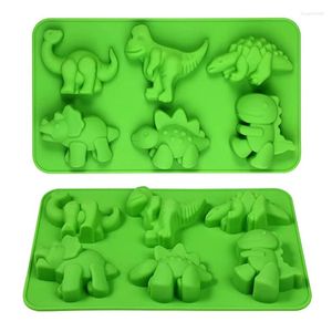 Backformen Dinosaurier Silikon Kuchenform für Kind Cartoon Dino Schokolade Süßigkeiten Tablett Seife Kerze Herstellung Werkzeuge Cupcake Topper Dekorieren