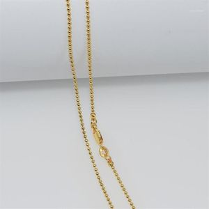 1 шт., ожерелье из цельного золота, модные ювелирные изделия, цепочка с шариками и шариками, 2 мм, ожерелье 16-30 дюймов, кулон Chain1245K