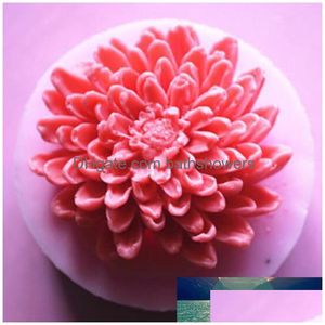 Chrysanthemums Rose Flower Sile Molds Fondant Soap Cake Mold Cupcake Jelly Candy Chocolate Decoration Baking Tool Mod Drop Delivery Dhlxz