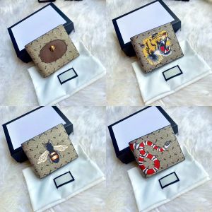 Luxury designer Marmont ophidia tiger card holders graffiti bags Coin purses cat Coral snake Wallets leather mens fashion city bee holder Wi