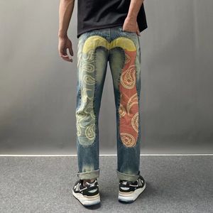 Yeni mor kot pantolon jnco kot pantolon y2k kot pantolon moda yeni büyük m basılı moda markası ksubi jeans çok yönlü düz erkekler rahat gerçek 324