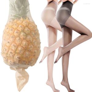 Calzini da donna Taglie forti Ananas Calza di seta antigraffio Calza estiva ultrasottile Collant Calze invisibili sottili Collant elastici