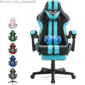 Outros móveis Miami Blue Gaming Chair Cadeira de jogos de computador com para adultos adolescentes sofás com prateleira para sapatos para sala de estar Móveis Escada de estrutura de cama Q240130