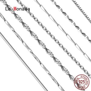 Necklace La Monada Silver Chain Necklace For Women Fashion Minimalist Silver 925 Jewelry On The Neck Womens Necklaces No Pendant
