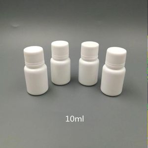 100pcs 10ml 10cc 10g小さなプラスチック容器シールキャップ蓋付きのピルボトル、空の白い丸いプラスチックピル薬ボトルxsmbu aoarw