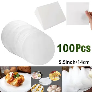 Bakningsverktyg 100st 5,5 tum/14 cm Hamburger Patty Paper Round Wax Sheet Square Parchment For Burger Press Cake Separat