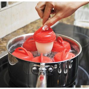 Ny produkt 6st Set Silicone Egg Cooker Hard Cooked Eggs Without Shell For Egg Cooking Tools With Retail Box QD5QF302M