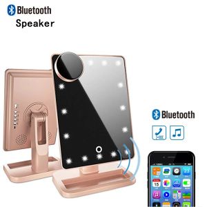 Mirrors Led Makeup Mirror 20 Vanity Light Bluetooth Speaker Magnify Countertop Touch Screen Cosmetic 10x Magnifier Beauty Vanity Mirror