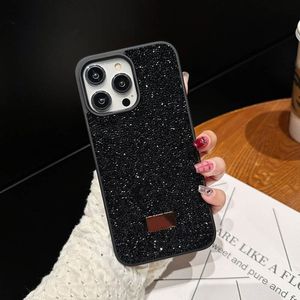 Pro iPhone 15 Max Designer Bling Phone Case för Apple 14 Plus 13 12 11 Huawei Mate 60 Rhinestone Diamond Glitter Mobile Back Cover Opling Coque Fundas Black