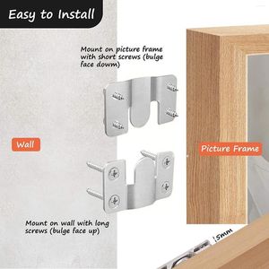 Krokar 1Pair Flush Mount -parentes headboard väggfästning Interlocking Z Clip Hook For Pictures Mirrors Frames Hang