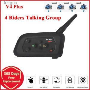 Walkie Talkie V4 Plus 1200m Bluetooth Headset 4ライダーバイカースキー