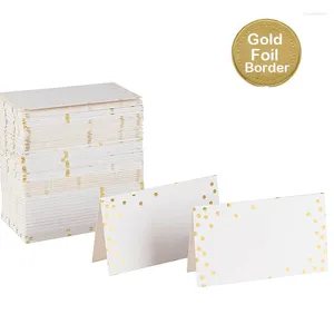 Forniture per feste 50/100 pezzi Oro Argento Dot Nome Segnaposto Matrimonio Numero di posti a sedere Decorazione della tavola Auguri di compleanno di Natale